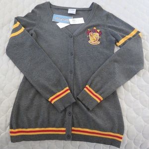Harry Potter Gryffindor Class Cardigan with Bead Embroidered Patch, Size MD